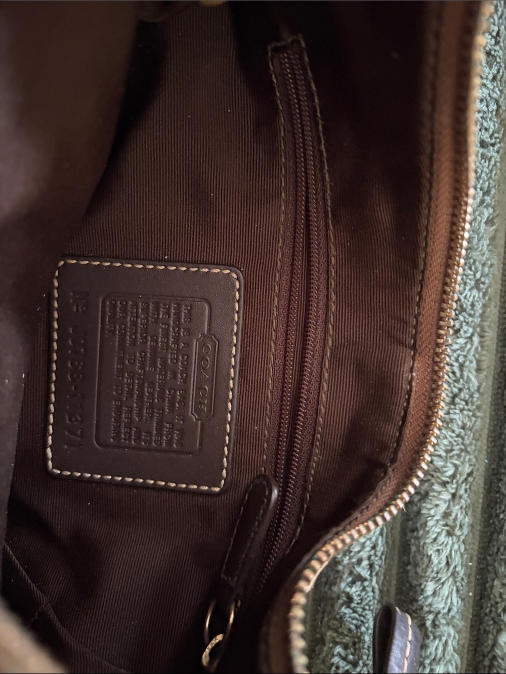 COACH Brown Signature Canvas Tote with Dark Brown Leather Trim - Picture 11 of 11